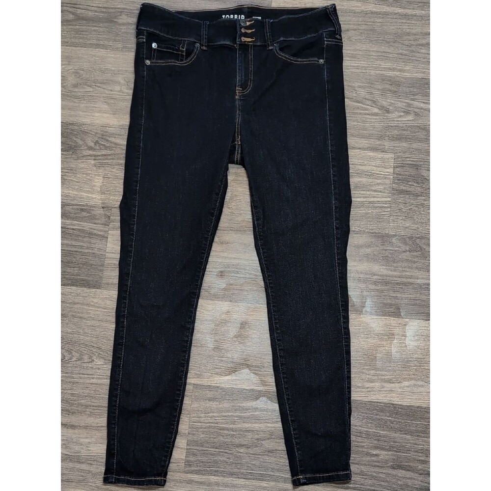 torrid Dark Wash Blue Skinny Jeans with High-Rise Waist